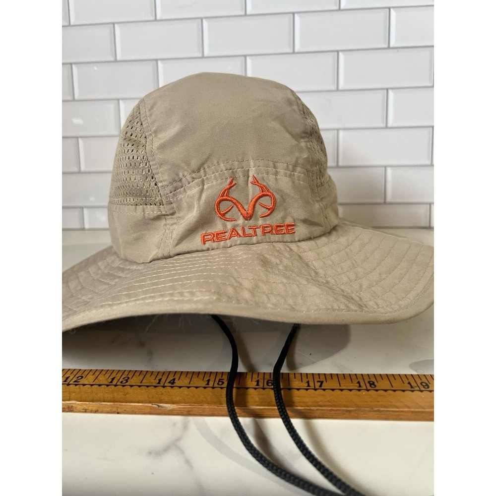 Realtree Boonie Hat Beige Brown Bucket Cap Wide Brim Adjustable Hunting Fishing